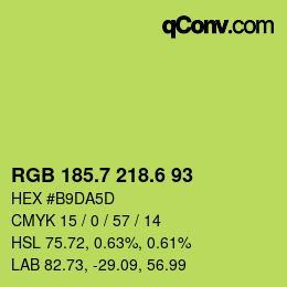 カラーコード: RGB 185.7 218.6 93 | qconv.com
