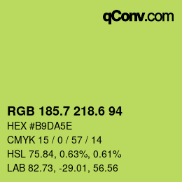 カラーコード: RGB 185.7 218.6 94 | qconv.com
