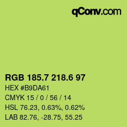 カラーコード: RGB 185.7 218.6 97 | qconv.com