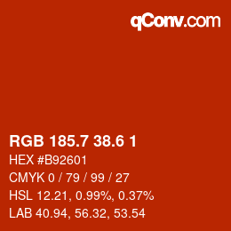 カラーコード: RGB 185.7 38.6 1 | qconv.com