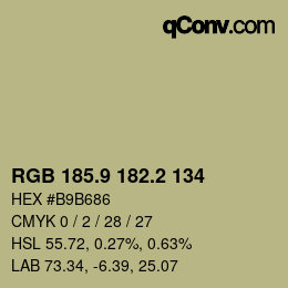 Color code: RGB 185.9 182.2 134 | qconv.com