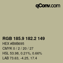 Color code: RGB 185.9 182.2 149 | qconv.com