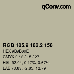 Color code: RGB 185.9 182.2 158 | qconv.com