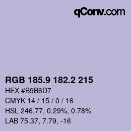 Color code: RGB 185.9 182.2 215 | qconv.com