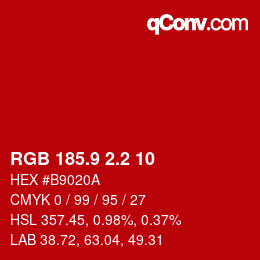 カラーコード: RGB 185.9 2.2 10 | qconv.com