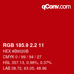 カラーコード: RGB 185.9 2.2 11 | qconv.com