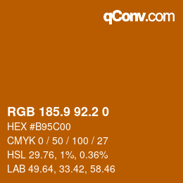 Color code: RGB 185.9 92.2 0 | qconv.com