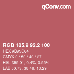 Color code: RGB 185.9 92.2 100 | qconv.com
