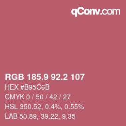カラーコード: RGB 185.9 92.2 107 | qconv.com