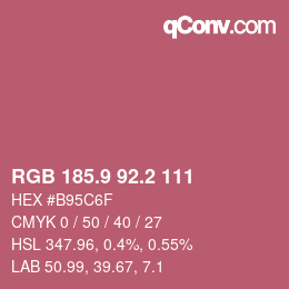 カラーコード: RGB 185.9 92.2 111 | qconv.com