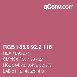 カラーコード: RGB 185.9 92.2 116 | qconv.com