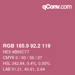 カラーコード: RGB 185.9 92.2 119 | qconv.com