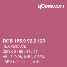 カラーコード: RGB 185.9 92.2 123 | qconv.com