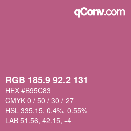 カラーコード: RGB 185.9 92.2 131 | qconv.com