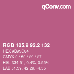 カラーコード: RGB 185.9 92.2 132 | qconv.com