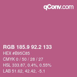 カラーコード: RGB 185.9 92.2 133 | qconv.com