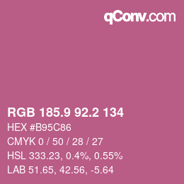 カラーコード: RGB 185.9 92.2 134 | qconv.com