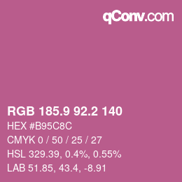 カラーコード: RGB 185.9 92.2 140 | qconv.com