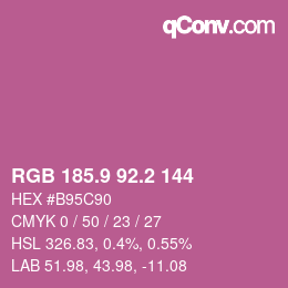 カラーコード: RGB 185.9 92.2 144 | qconv.com