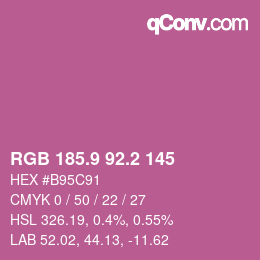 カラーコード: RGB 185.9 92.2 145 | qconv.com