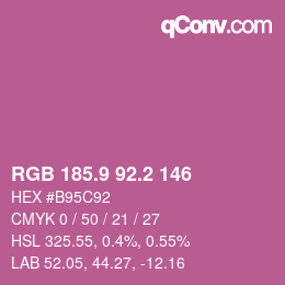 カラーコード: RGB 185.9 92.2 146 | qconv.com