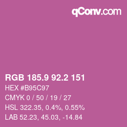 カラーコード: RGB 185.9 92.2 151 | qconv.com