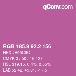 カラーコード: RGB 185.9 92.2 156 | qconv.com