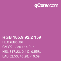カラーコード: RGB 185.9 92.2 159 | qconv.com
