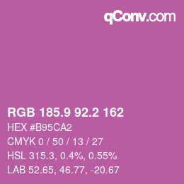 カラーコード: RGB 185.9 92.2 162 | qconv.com