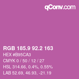 カラーコード: RGB 185.9 92.2 163 | qconv.com