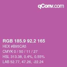カラーコード: RGB 185.9 92.2 165 | qconv.com