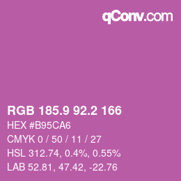 カラーコード: RGB 185.9 92.2 166 | qconv.com