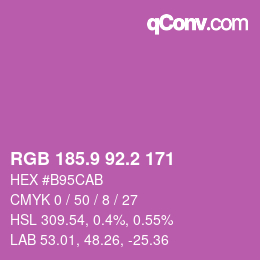 カラーコード: RGB 185.9 92.2 171 | qconv.com