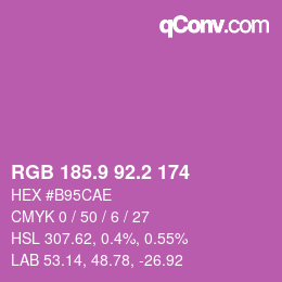 カラーコード: RGB 185.9 92.2 174 | qconv.com