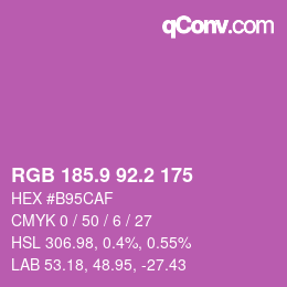カラーコード: RGB 185.9 92.2 175 | qconv.com