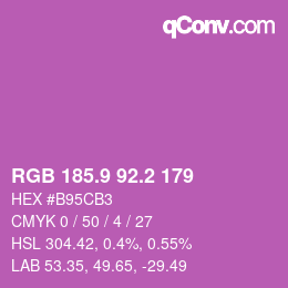 カラーコード: RGB 185.9 92.2 179 | qconv.com