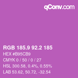 カラーコード: RGB 185.9 92.2 185 | qconv.com