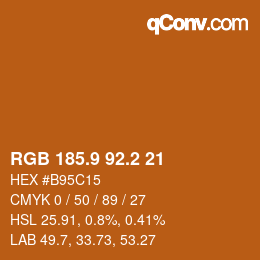 カラーコード: RGB 185.9 92.2 21 | qconv.com
