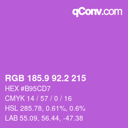 カラーコード: RGB 185.9 92.2 215 | qconv.com