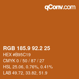 カラーコード: RGB 185.9 92.2 25 | qconv.com