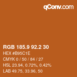 カラーコード: RGB 185.9 92.2 30 | qconv.com