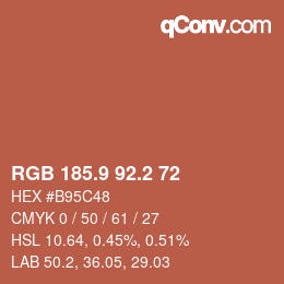 Color code: RGB 185.9 92.2 72 | qconv.com