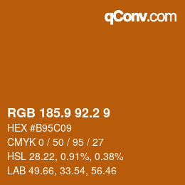 カラーコード: RGB 185.9 92.2 9 | qconv.com