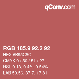 Color code: RGB 185.9 92.2 92 | qconv.com