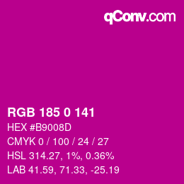 Color code: RGB 185 0 141 | qconv.com