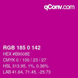 Color code: RGB 185 0 142 | qconv.com