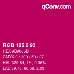 カラーコード: RGB 185 0 93 | qconv.com