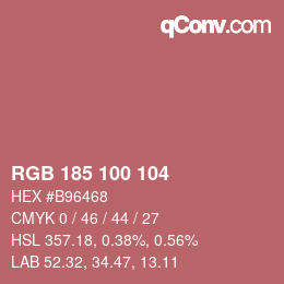 Color code: RGB 185 100 104 | qconv.com