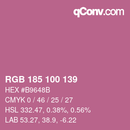 Color code: RGB 185 100 139 | qconv.com