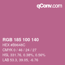 Color code: RGB 185 100 140 | qconv.com